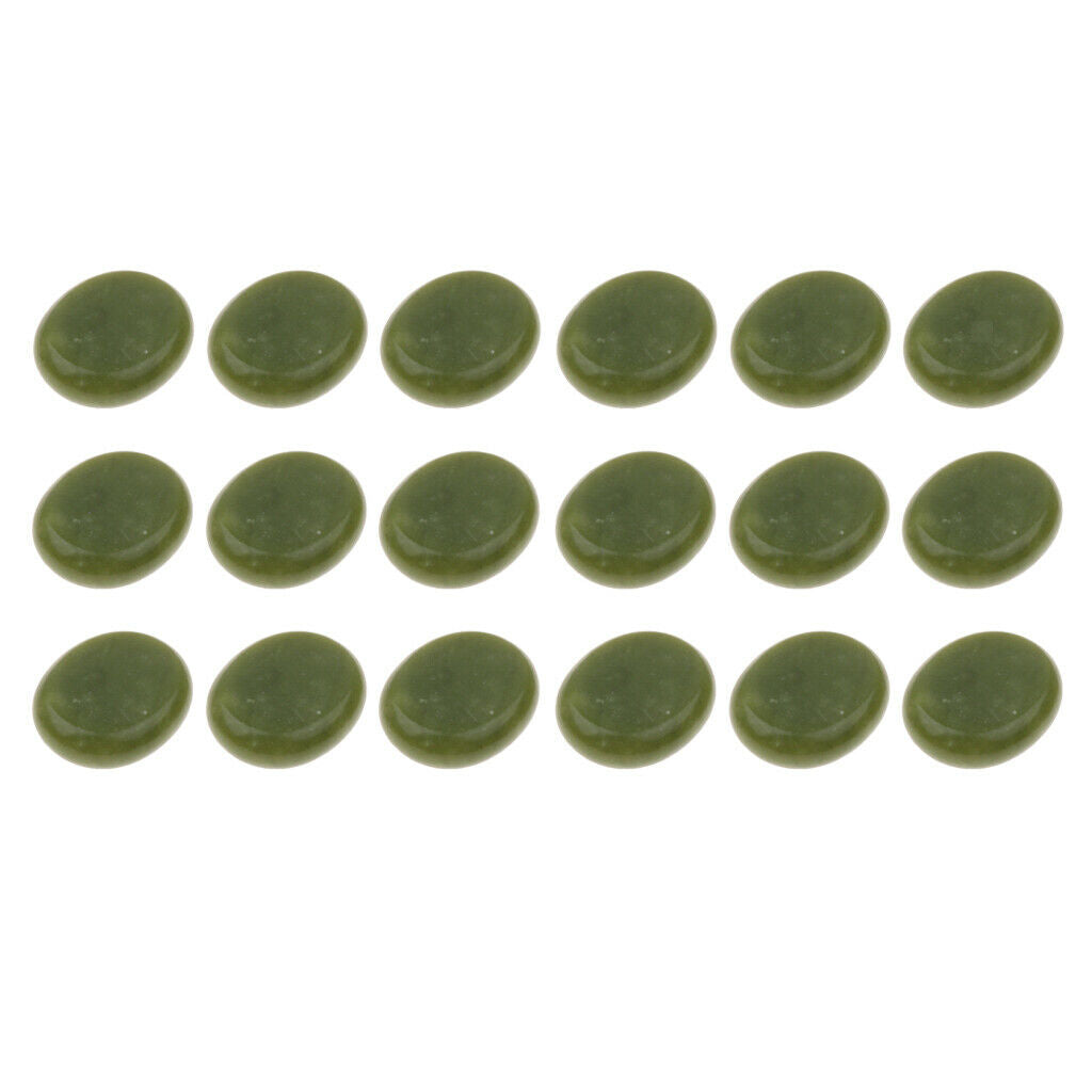 18Pc Green Jade Massage Stone Warmer Rock Stones for Facial Body Skin Care 5x6cm