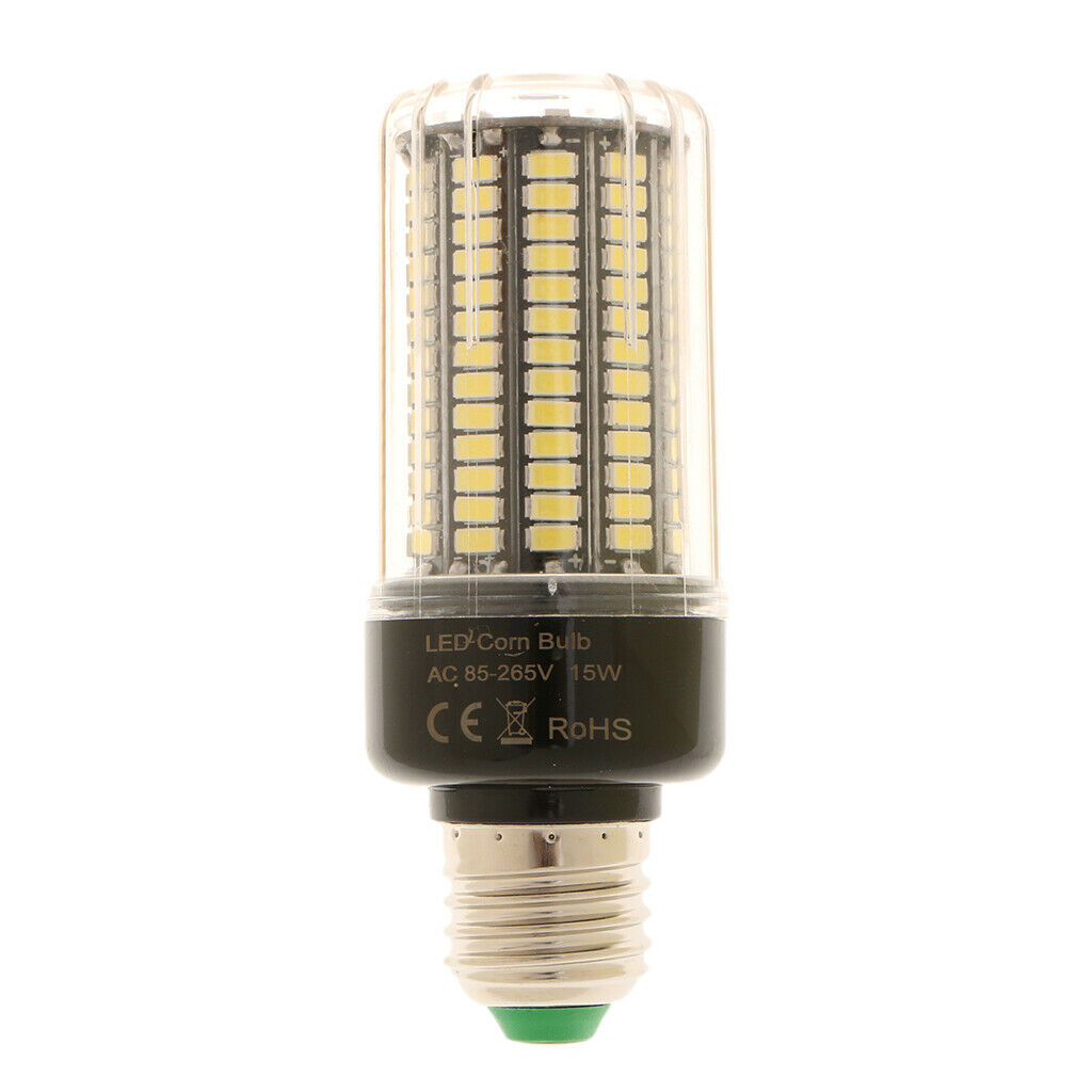 E27 Screw LED Corn Bulb Energy Saving Light Bulb AC 85-265V 15W_White