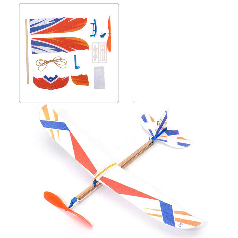 Rubber Band Elastic Powered Aircraft Glider Flying Plane Airplane DIY Kid.l8