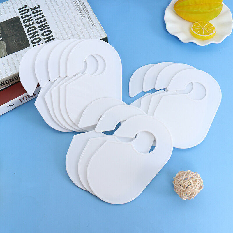12Pcs White Clothing Size Dividers Plastic Clothe Marking Ring Size Tags RackDD