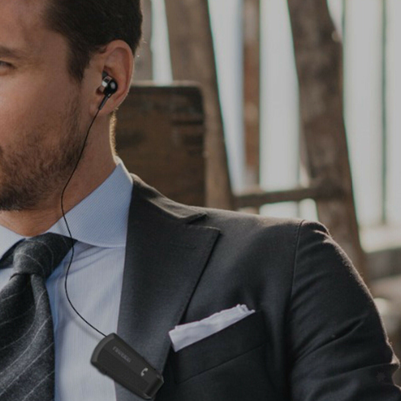 Mini Bluetooth Headset Clip-on Business Earphone Handsfree Black With Box