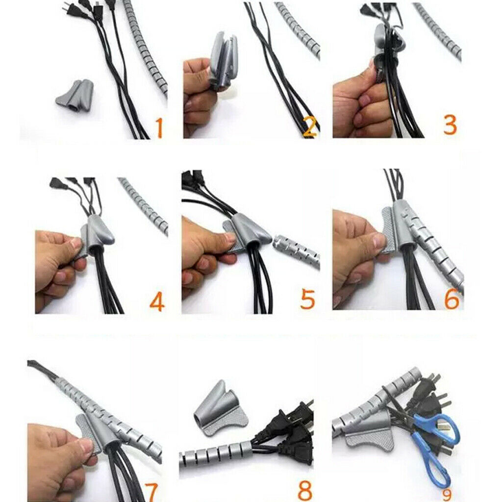 3X Cable Banding Storage Tube Wrap Tool Tidy Wire for PC as described,White