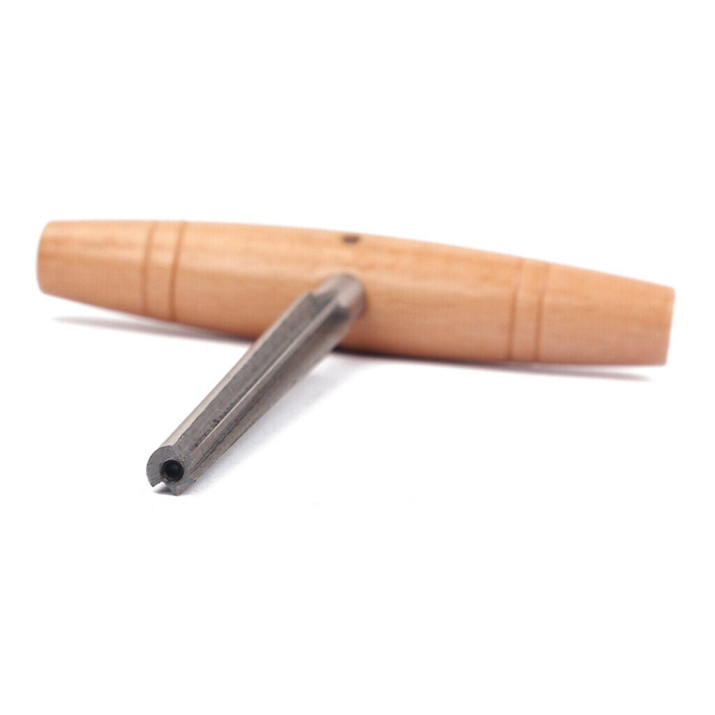 130x105x8mm Stainless Steel Guitar Bridge Pinhole Repair Reamer Wooden Handle