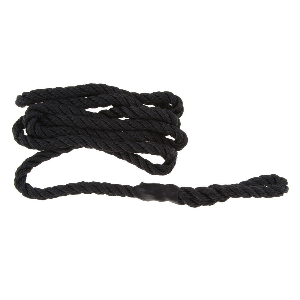 3/8 INCH X 6.5 FT Black  Double Braided Fender Line, Boat Mooring Line Spliced