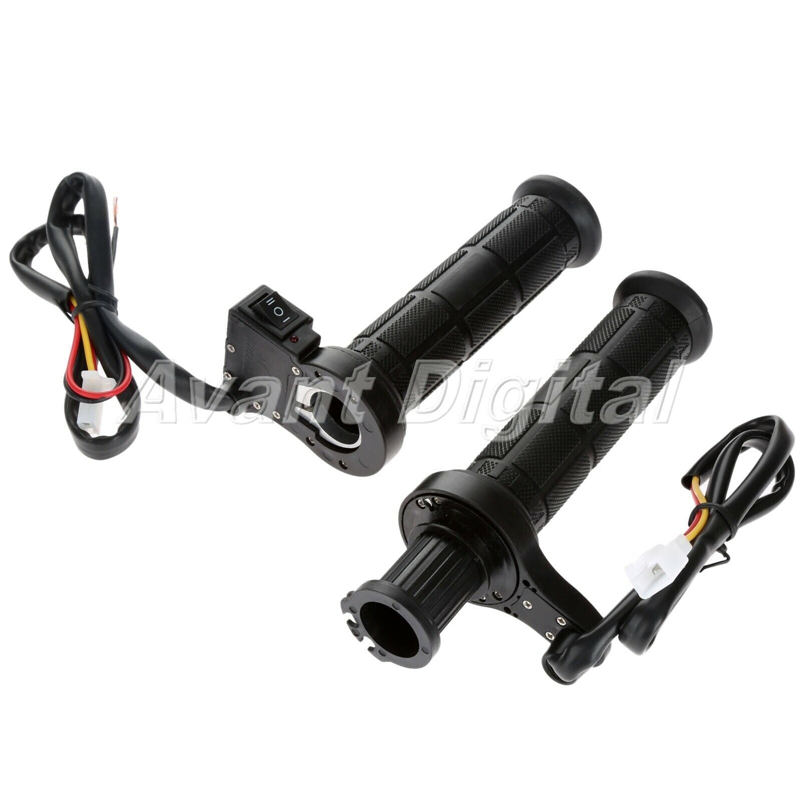 Black Motorcycle Handlebar Heating Electric Motorbike Hand Hot Grips w/ Plugs