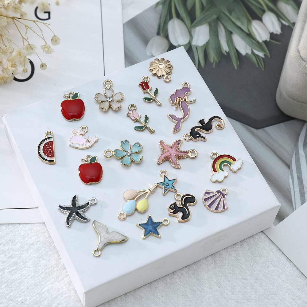 Wholesale 20x Enamel Mixed Random Send Pendant Charms Jewelry DIY Accessoriess