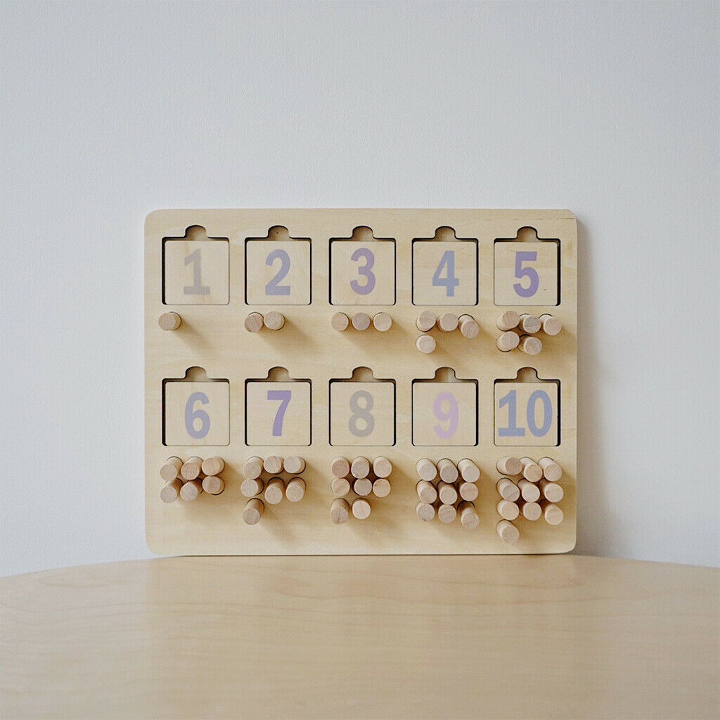 Kids Wood Montessori Math Toys Number Matching Board Teaching Material