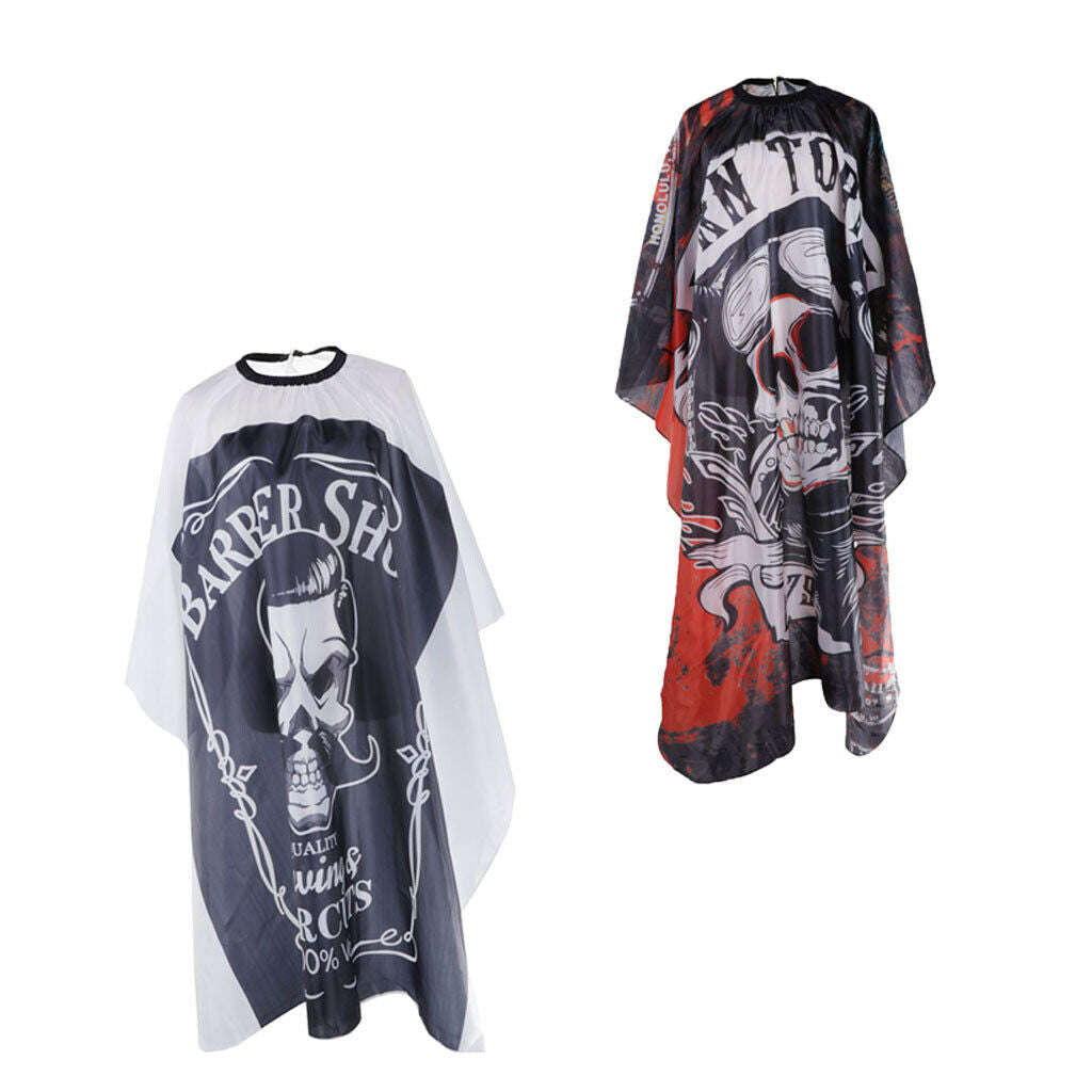 2Pcs Anti-static Cutting Shampoo Cape Coloring Gown Wrap with Snap Buckle