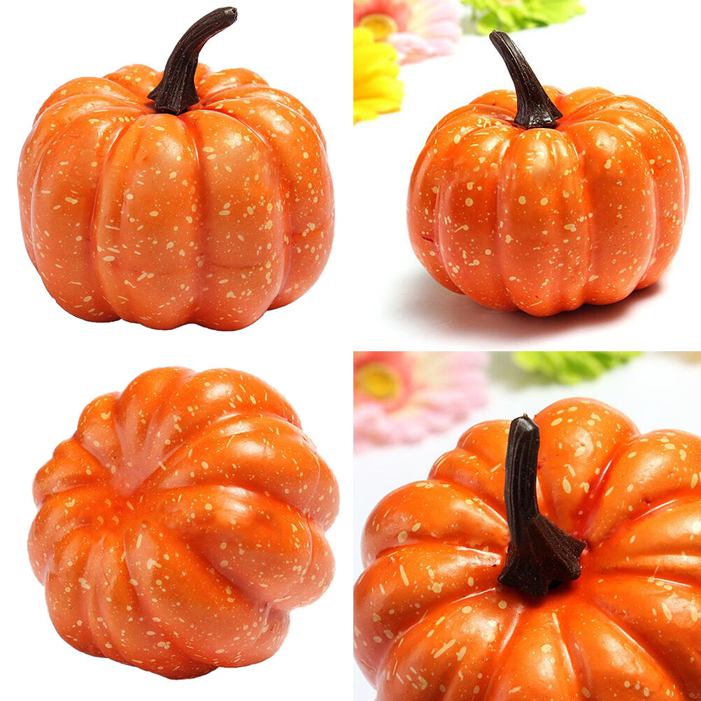2Pcs Plastic Yellow Pumpkin Large Vegetable Creative Party Decorativ.l8