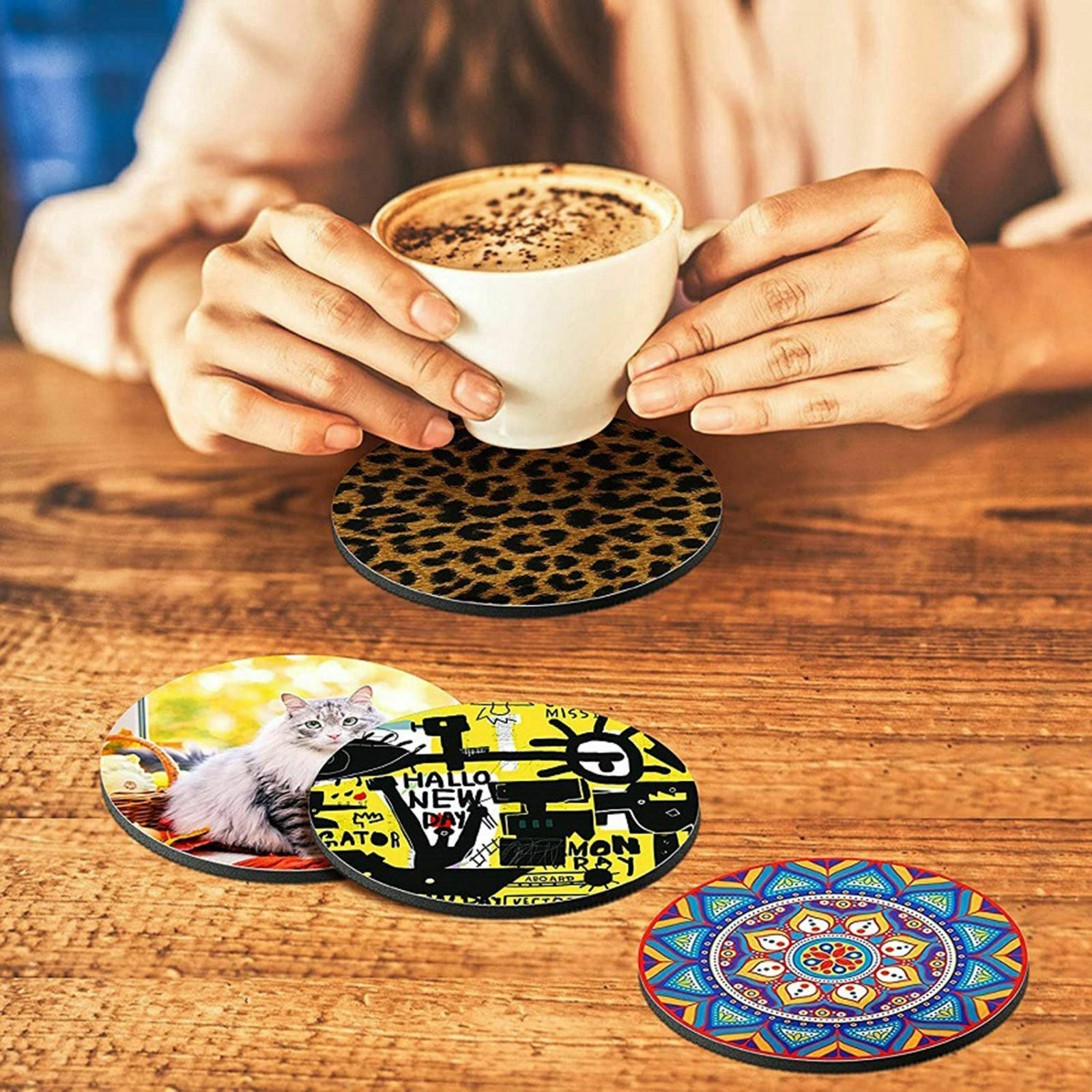 20x Sublimation Blank 10cm Circle Neoprene Coasters with non-slip bottom