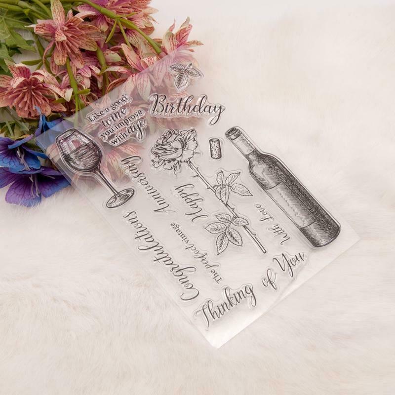 Red Wine Rose Clear Stamp cutting die for Card Making Scrapbooking Album