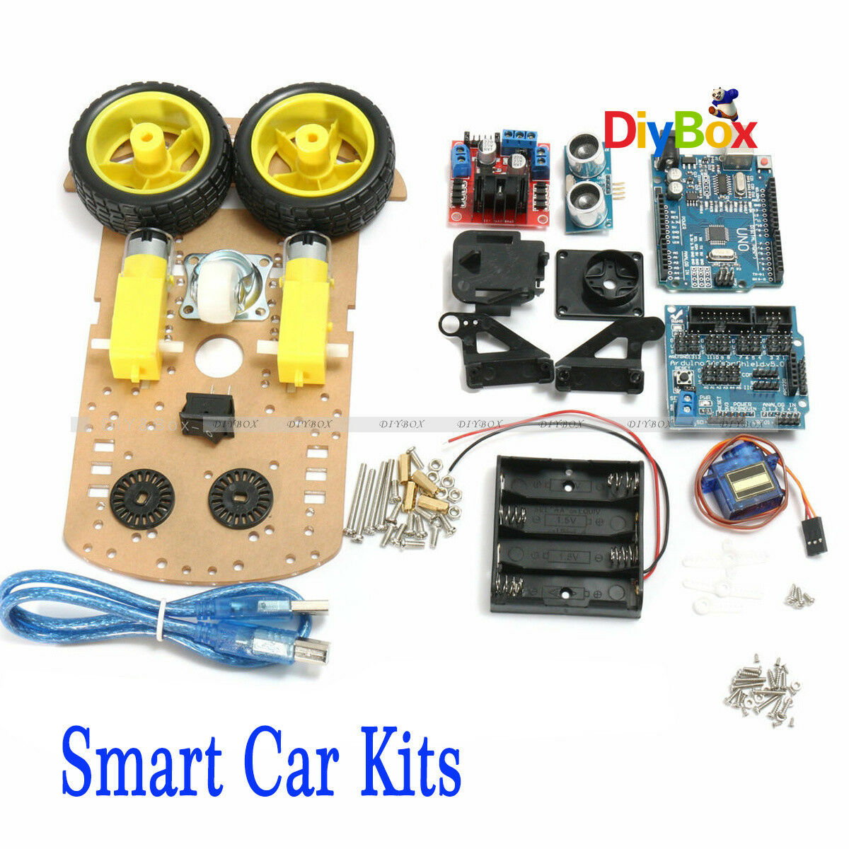 Smart Car Tracking Motor Smart Robot Car Chassis Kit 2WD Ultrasonic Arduino MCU