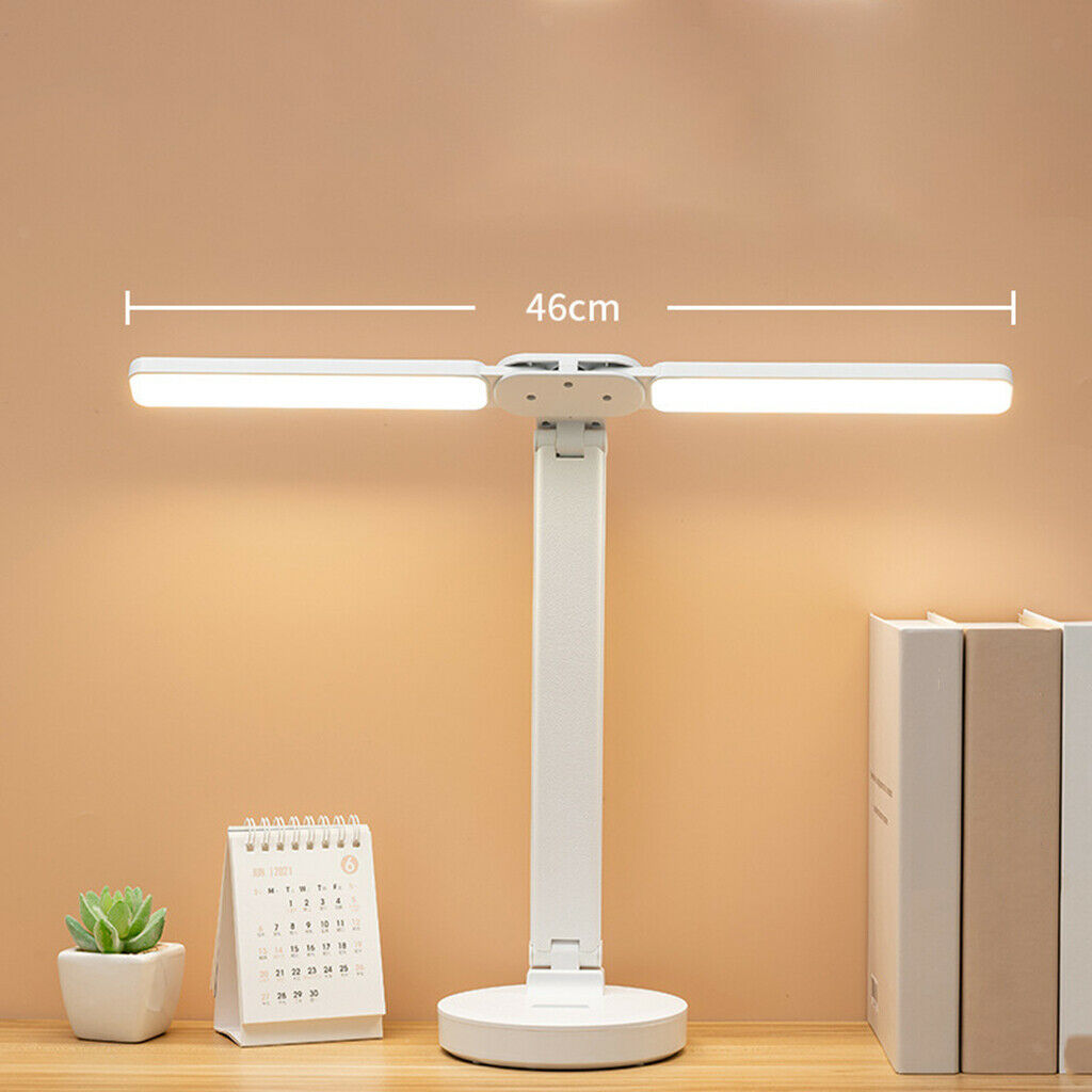 LED Desk Lamp Double Head 3600mAh Modern Table Lamp for Home Office Children