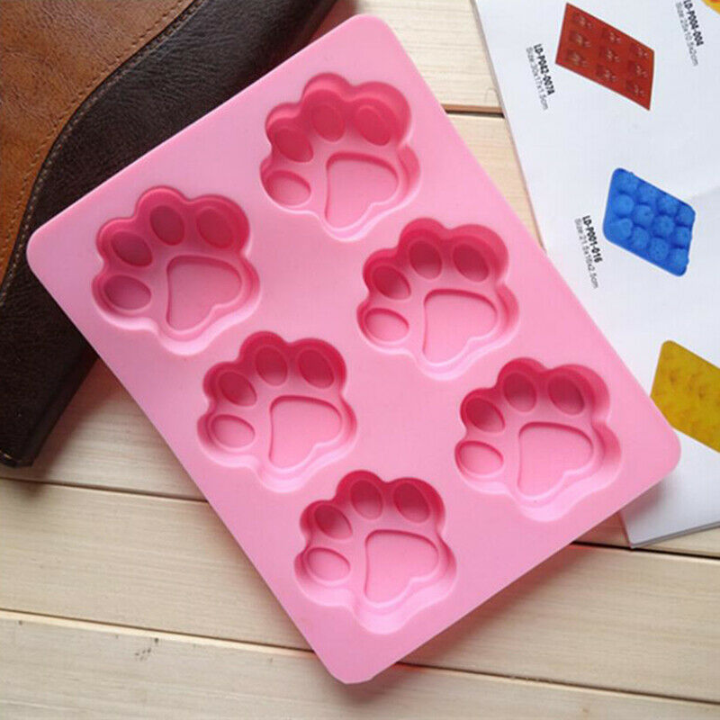 Cat Paw Shape Silicone Bakeware Baking Mold Chocolate Cookie Soap Fondant Mo XC