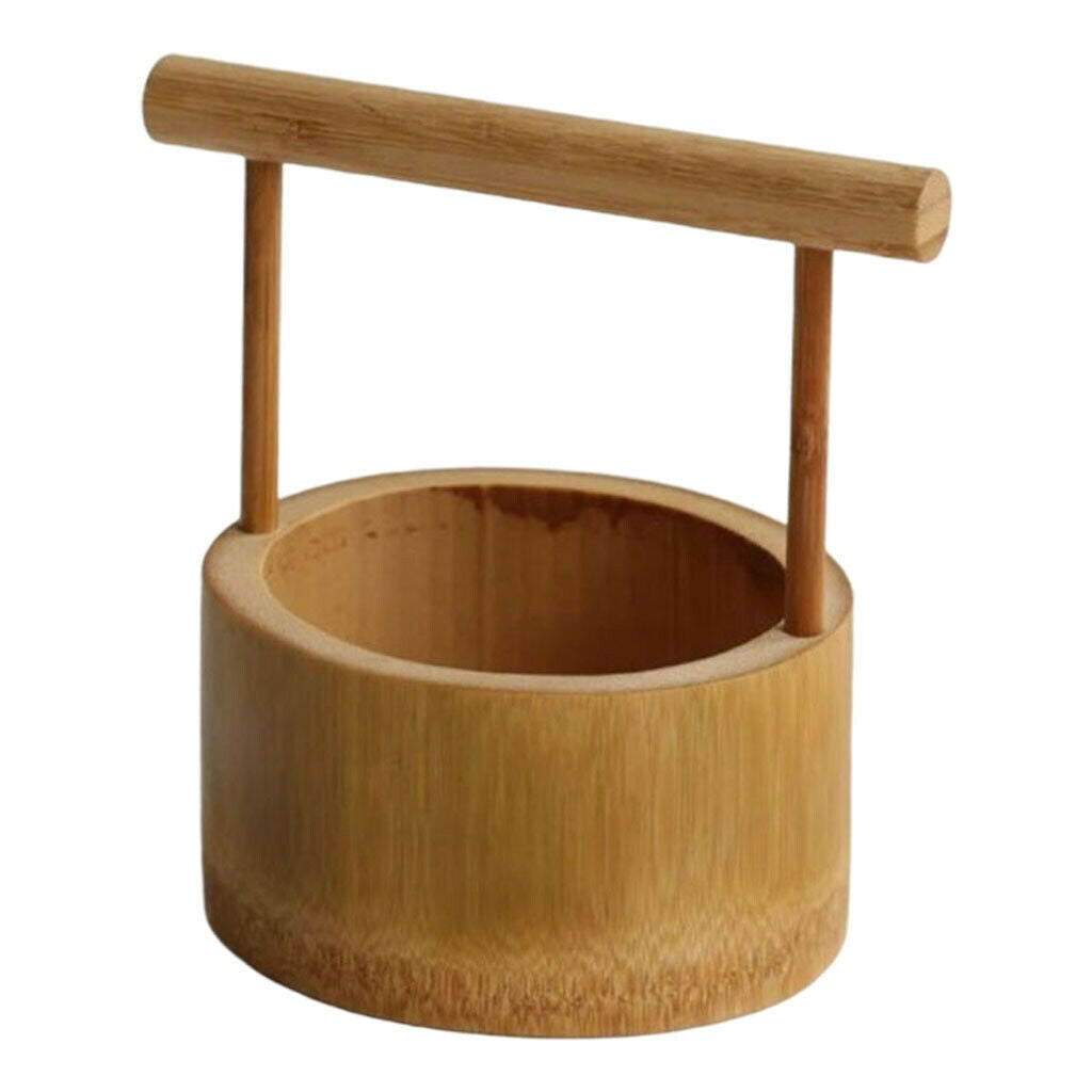 Retro Bamboo Refreshments Basket Storage Plate with Handles Gift for Family