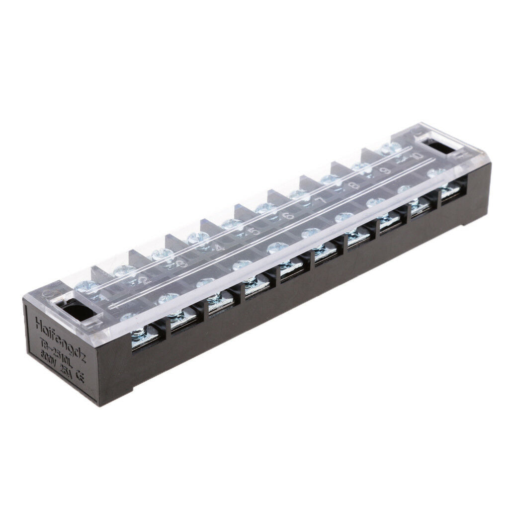 10 Position Barrier Terminal Block Circuit Strip Electrical Connection