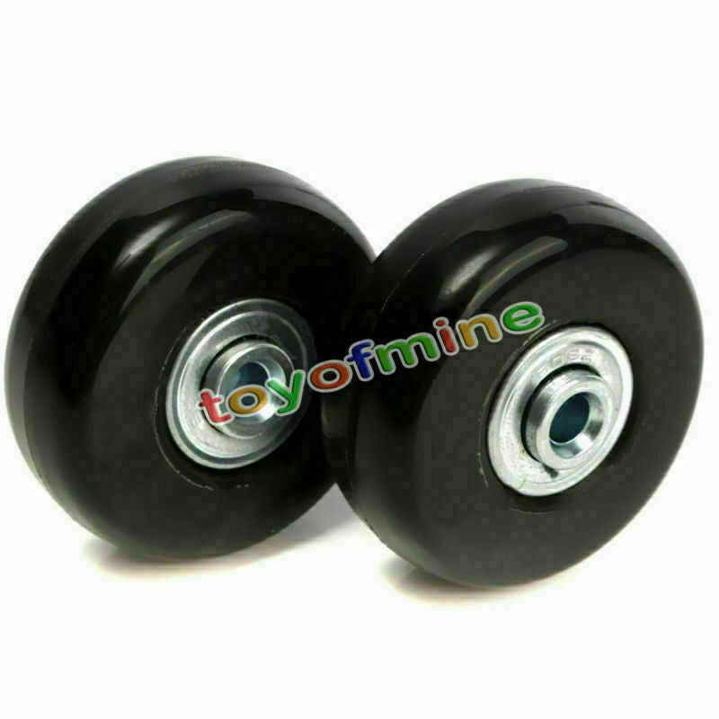 2 pcs Luggage Suitcase Replacement Wheels Axles Wrench Deluxe Repair OD 50mm