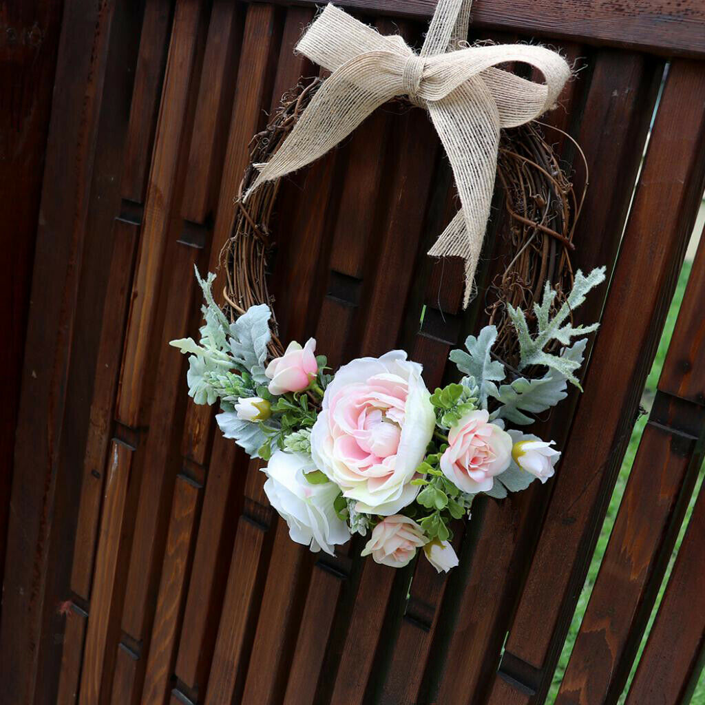 Romantic Wedding Floral Wreath Deco Wreath Door Wreath With Rattan And Roses