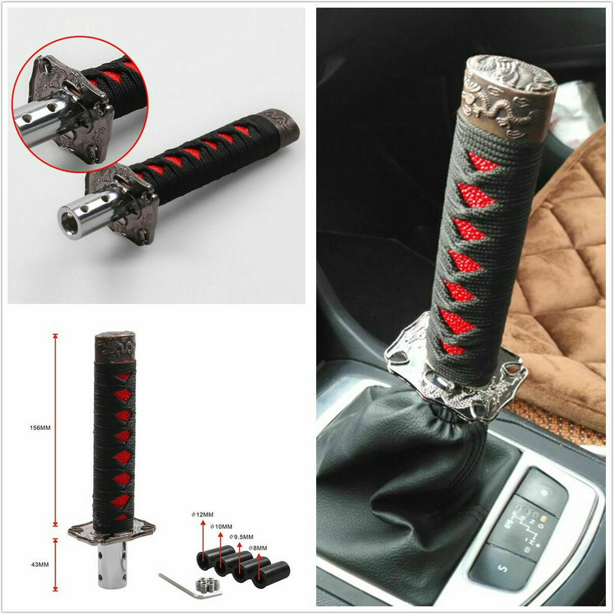 Universal Samurai Sword Vehicle Car Shift Knob Katana Sport Shifter Adapter