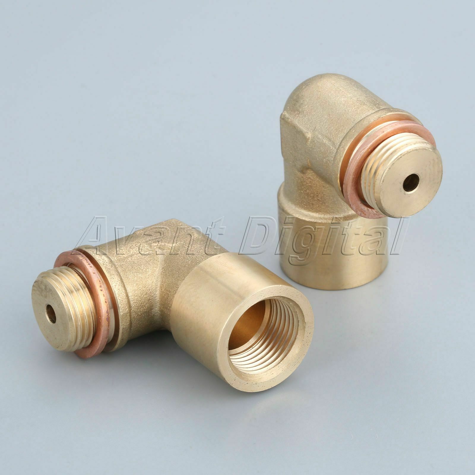 Brass Oxygen Sensor Exhaust Extension Spacer CEL Fix 90 Degree Angled Bung 2Pcs