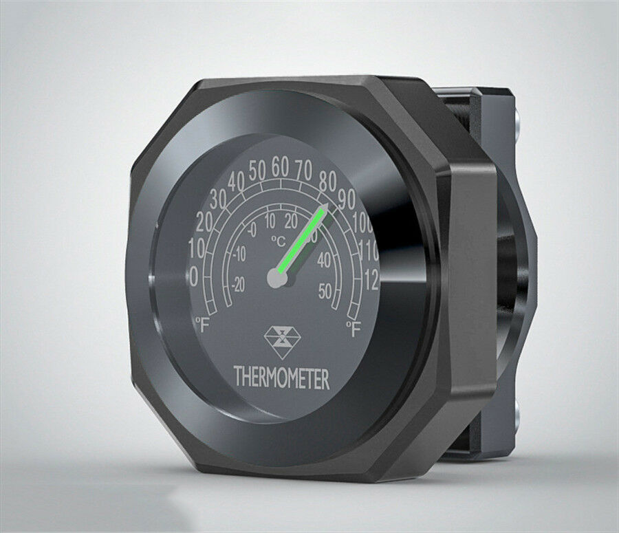 Black Universal Motorcycle Save Energy Modified Waterproof Luminous Thermometers