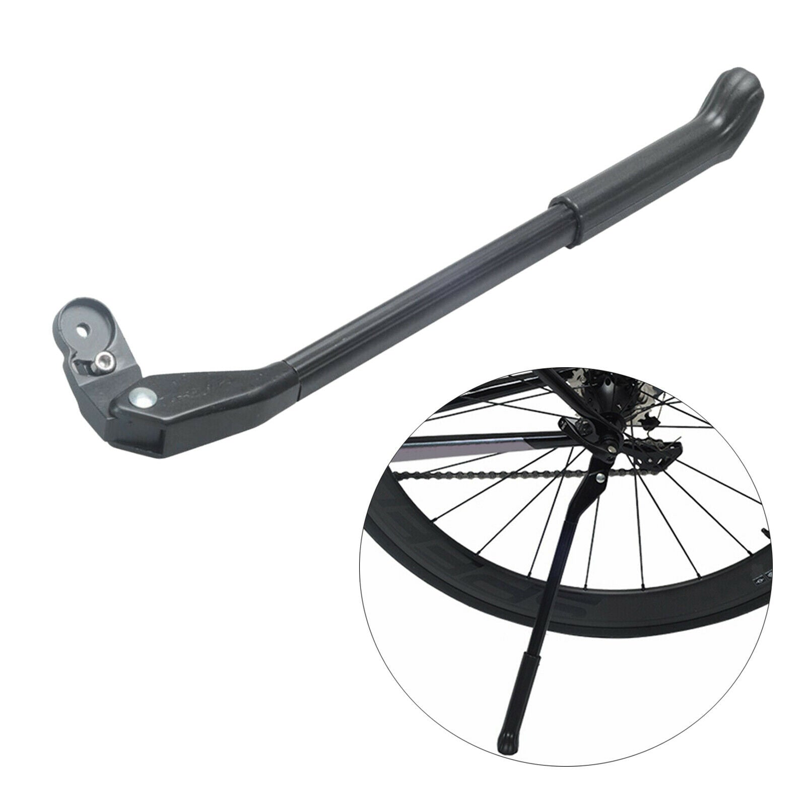 Bike Adjustable Kickstand Mountain Bicycle Side Stand Foot Non-Slip Rack