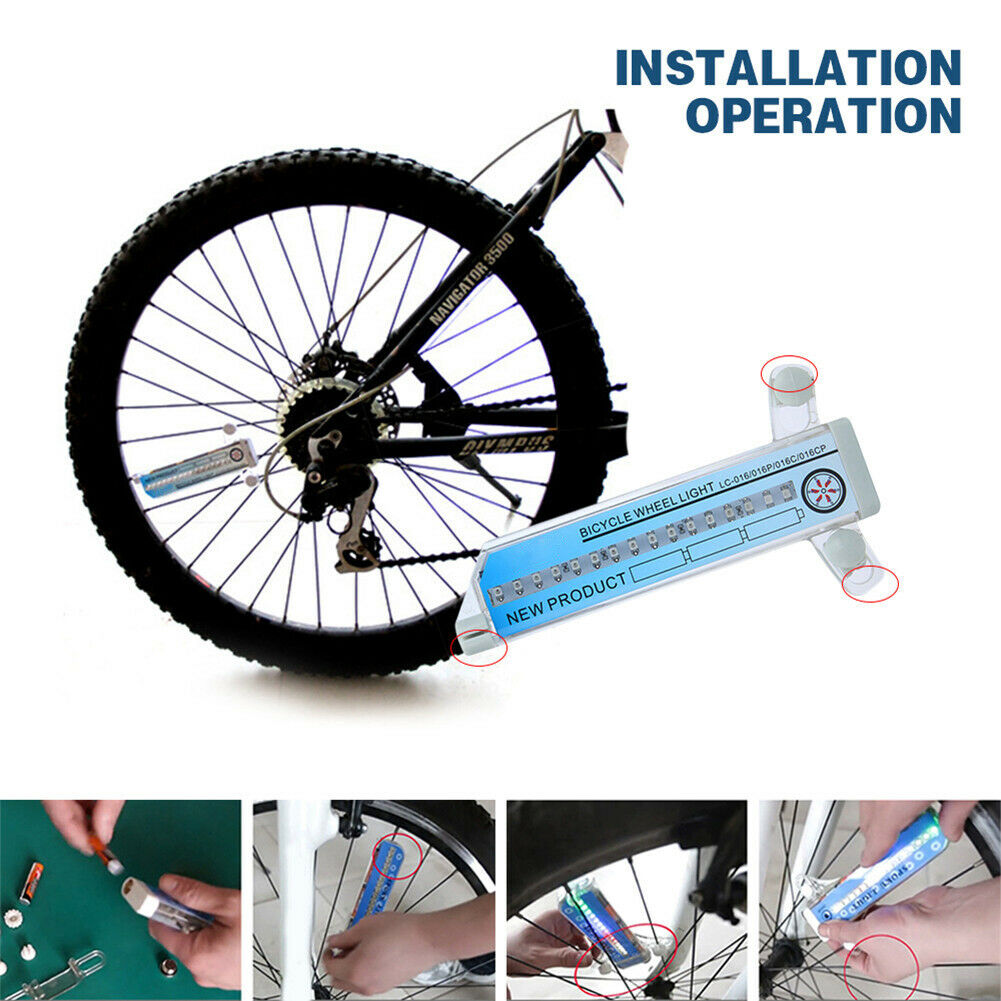 32 Patterns Bike Light Double Display Bicycle Spoke Light Riding Warning Lights
