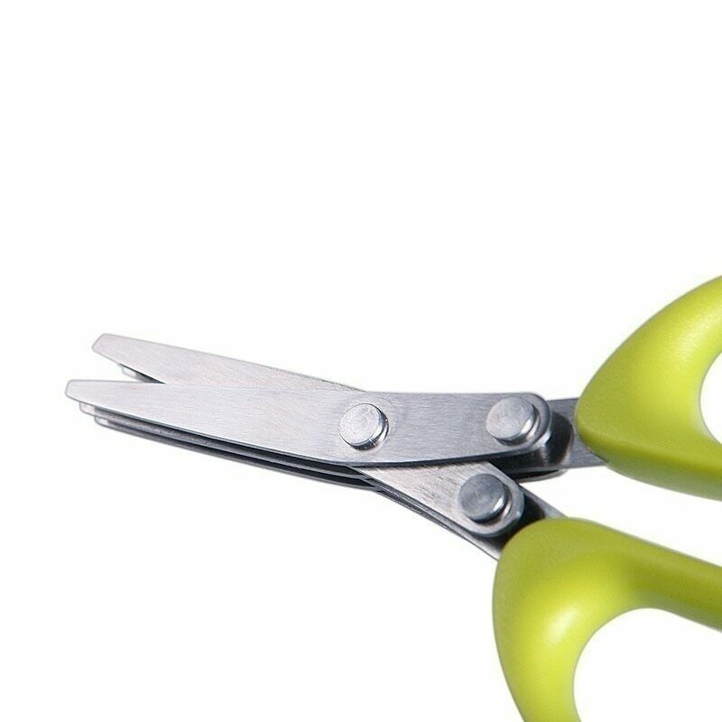 5 Stainless Steel Blade Office Cut Shredding Scissors Sharp Herb Kitchen