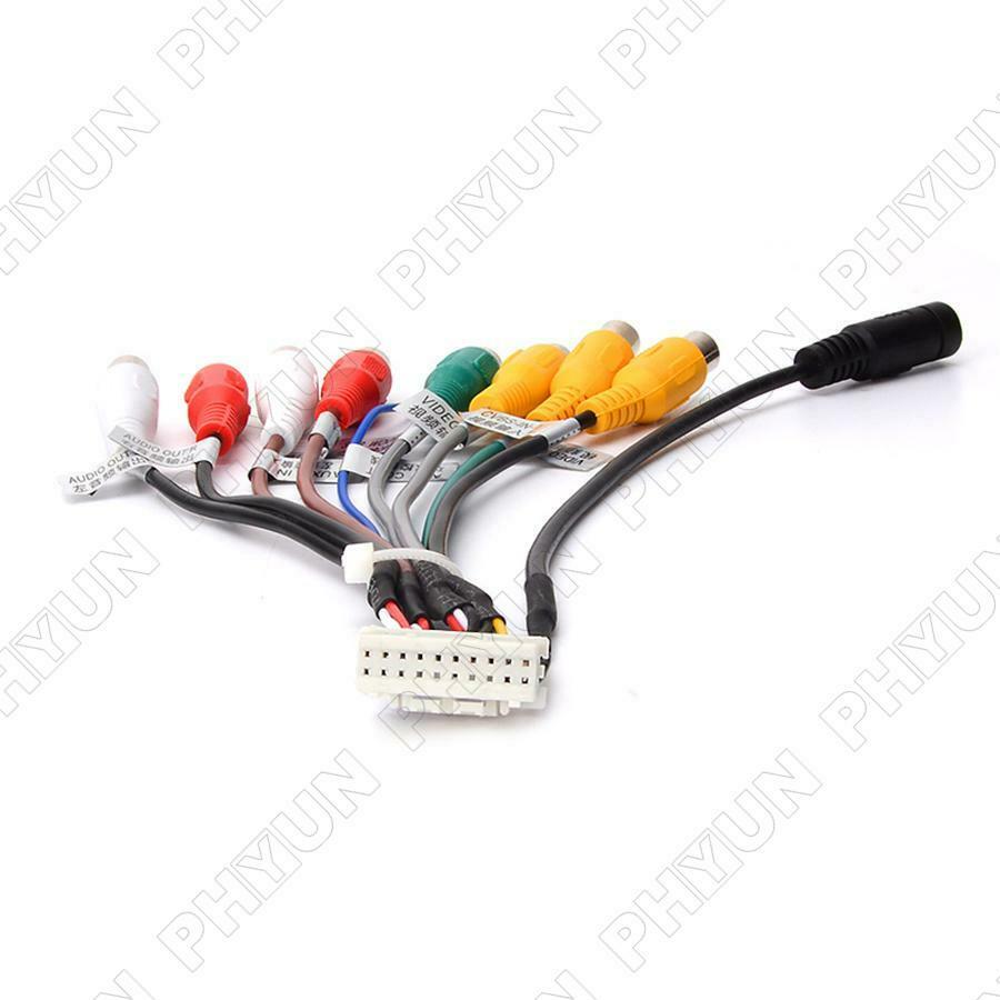 20 Pin Universal Car Stereo Radio RCA Output Wire Aux-in Adapter w/ Microphone