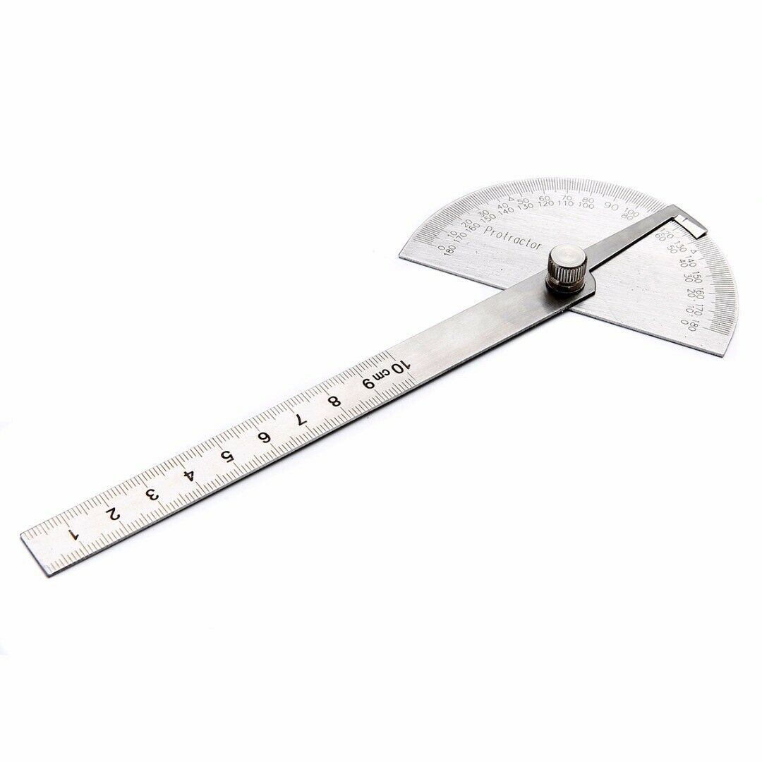 180 degree Protractor Angle Finder Arm Stainless Steel Measuring Ruler Tool