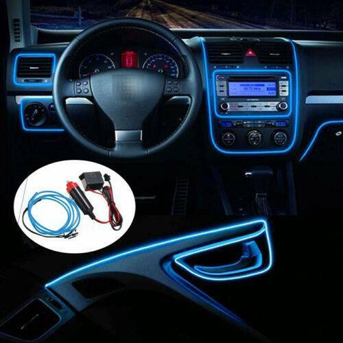 5M Line Blue LED Car Auto Interior Decor Atmosphere Wire Cold Light Strip Lamps