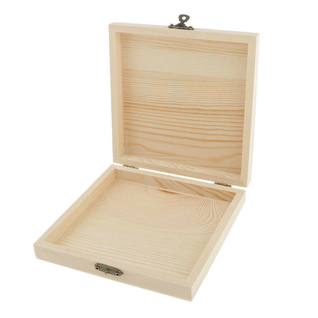 Square Wooden Jewelry Box, Jewelry Organizer and Storage- Natural, Wedding Candy