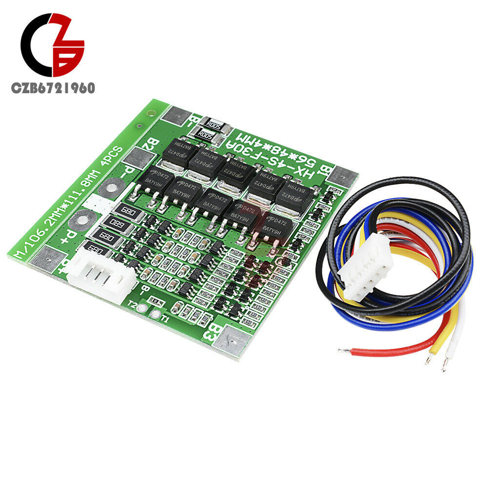 4S  Li-ion Lithium 30A 14.8V BMS PCB Protection Board Cell Balance