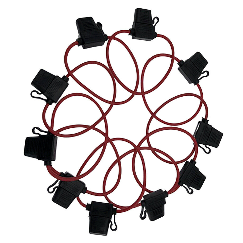 10 Packs Car Bike Mini Blade Standard DC 12V 40A Inline Blade Fuse Holders
