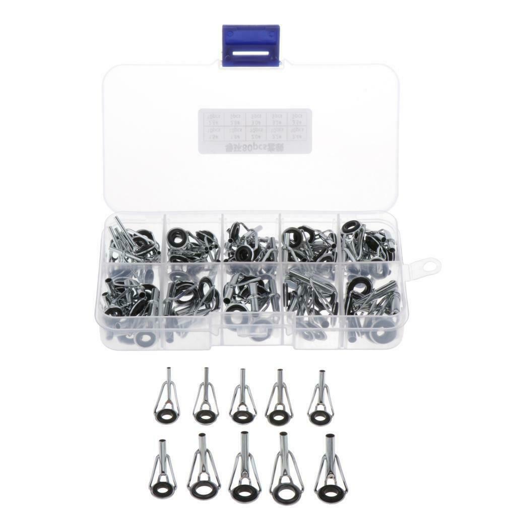 Stainless Steel  Rod Guides Tip Ceramic Guides with Eyelets, Fishing Rod