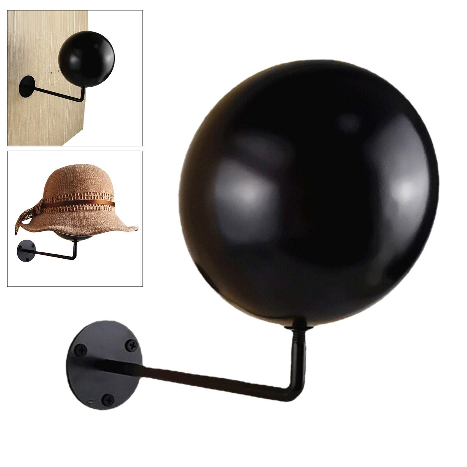 Wall Mounted Helmet Holder Stand Jacket Hook Rack Motorcycle Accessory