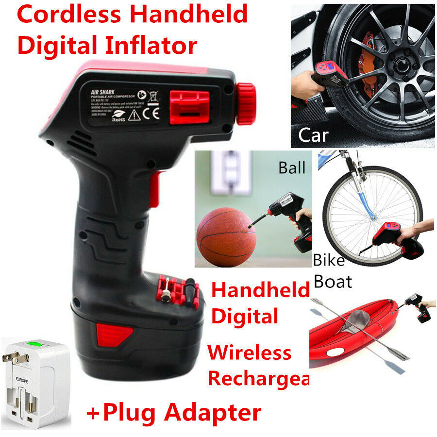 1x Portable Cordless Handheld Digital Car Tire Inflatable Pump Inflator Air Pump