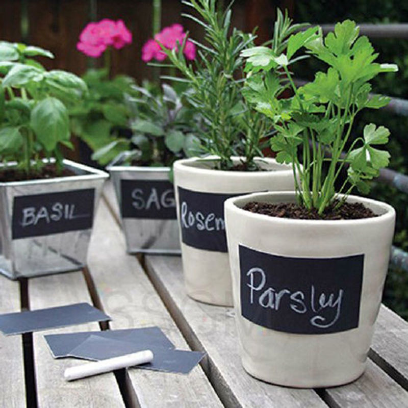 2Sets 16Pcs Multi Shape Small Chalk Black Board Mason Jar Labels Stickers A BU