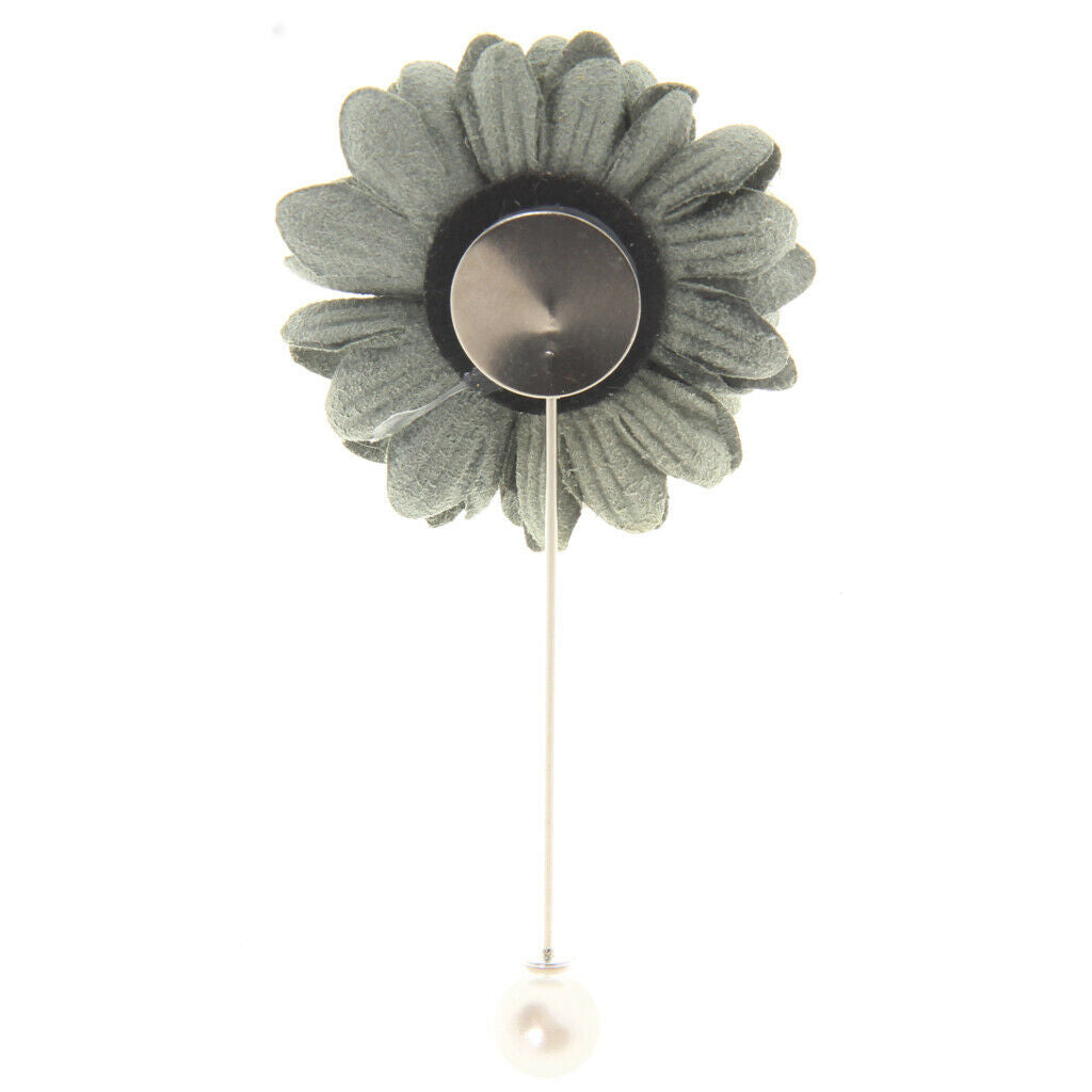 Mens Lapel Light green Flower Boutonniere Stick Brooch Pin Corsage