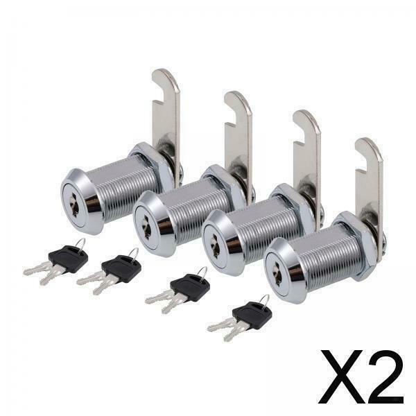 2X 4x Chrome-Finish Cam Lock Set Secure Cabinet Drawer Dresser RV Mailbox Locks