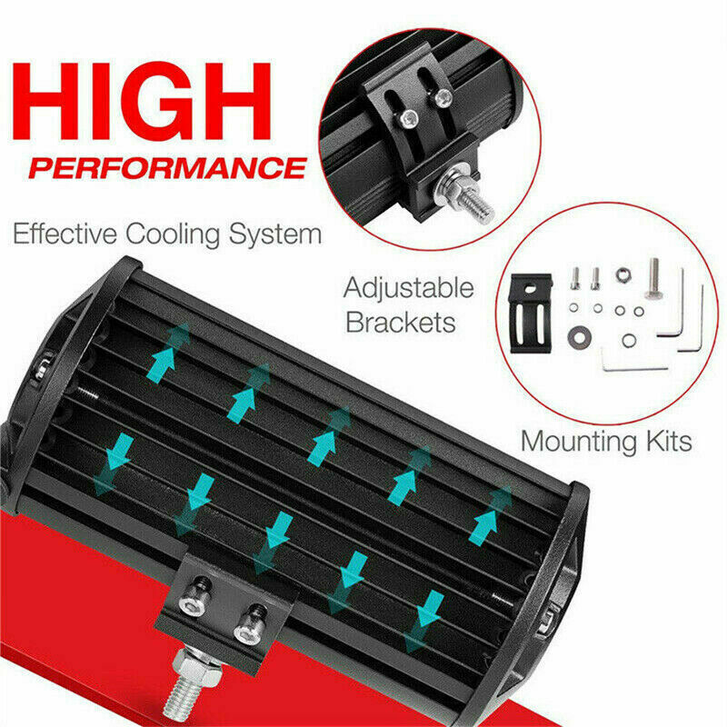7inch 800W LED Work Light Bar Flood Spot for Offroad 4WD Fog Driving
