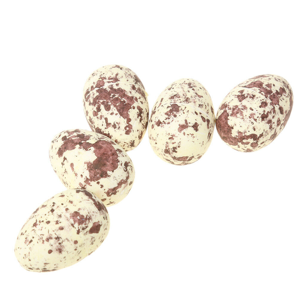 Bird Nest House Home 2Pcs Artificial Birds 5pcs White Eggs set Garden Decor