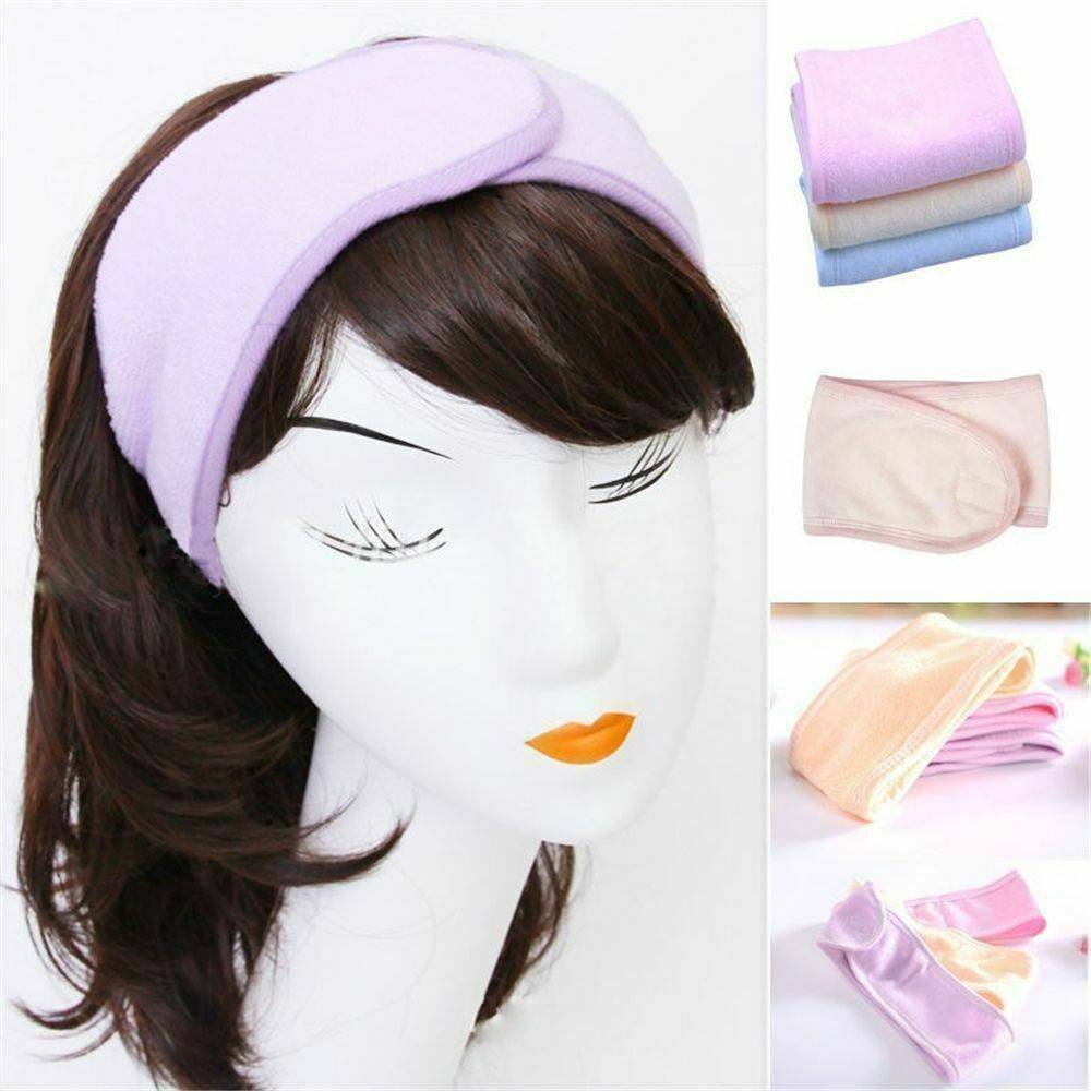 Women Adjustable Makeup Toweling Hair Wrap Head Band Salon SPA Facial Headband..