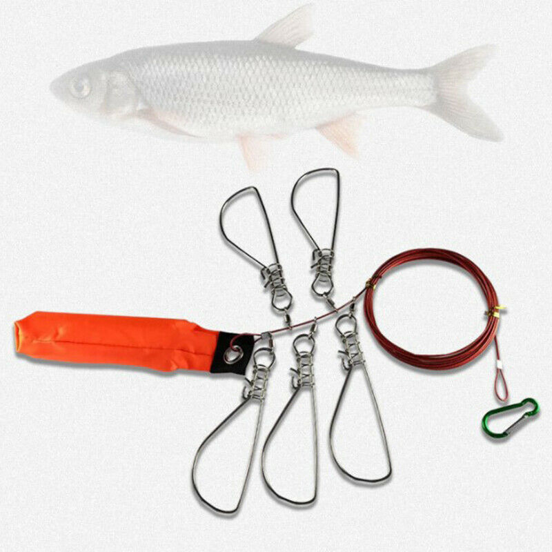 Fishing Accessories Stainless Steel Lock Buckle Fishing Stringer RopesB.bu FG
