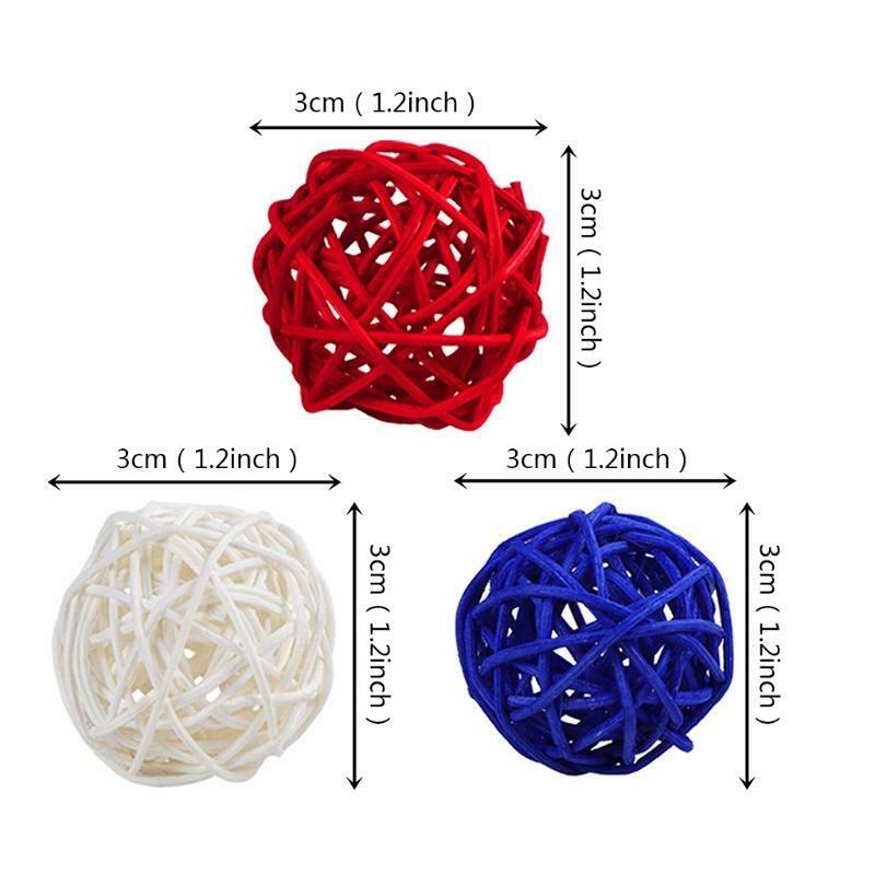 15pcs Red White and Blue Rattan Balls 4th of July Decorations for Home  DIY Vase