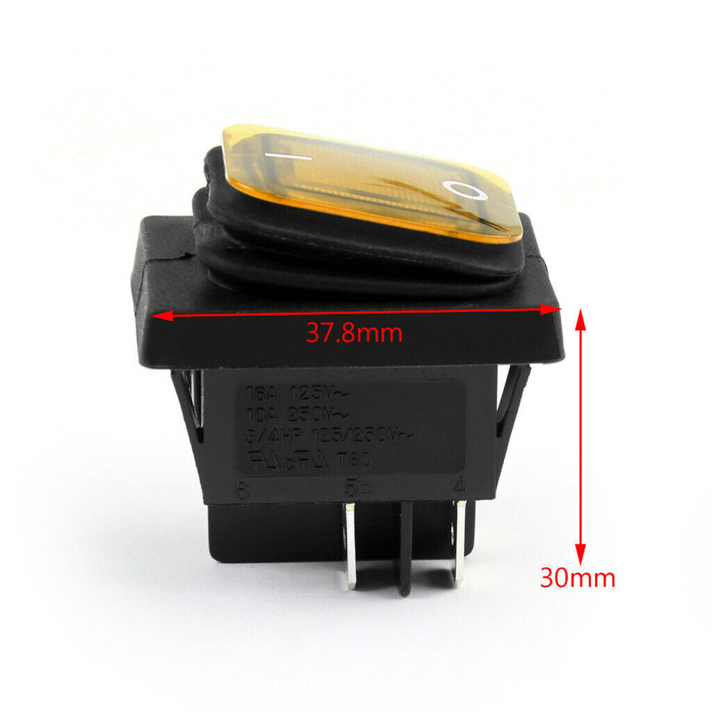 12V 4 Pins Car Boat Fog Light Rocker Toggle Switch Dashboard Parts Yellow