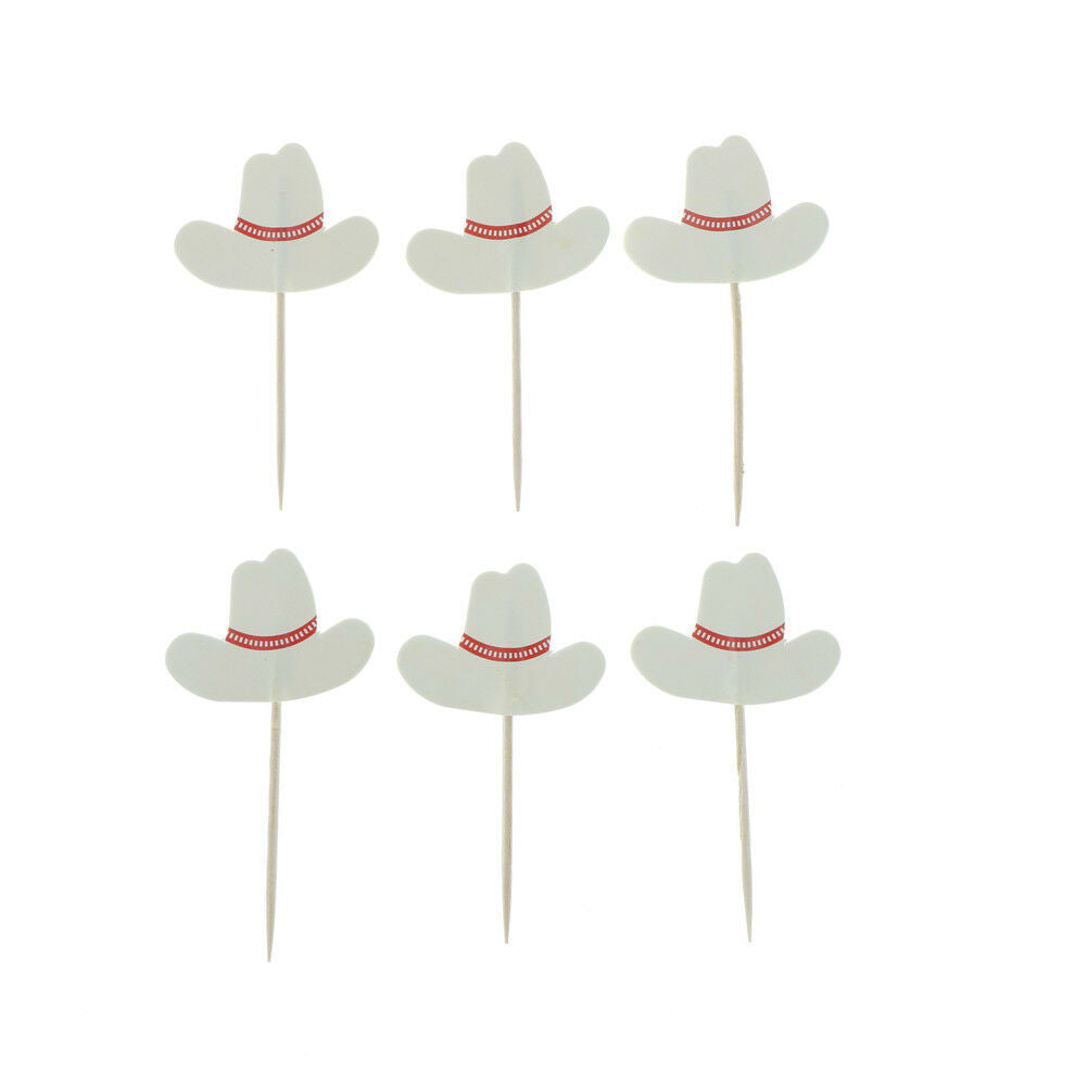 24pcs west cowboy cupcake topper birthday party cake decor supplies BDAU