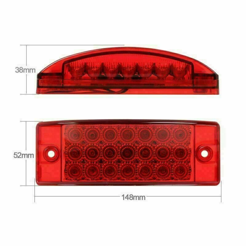 1x 6" Red 21 LED Side Marker Clearance Tail Lights for Trailer Truck Camper 12V