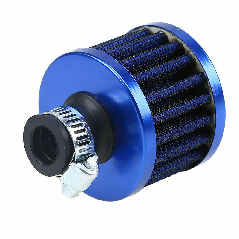 1x 12mm Car Cold Air Intake Filter Turbo Vent Crankcase Breather Filter SUV Blue