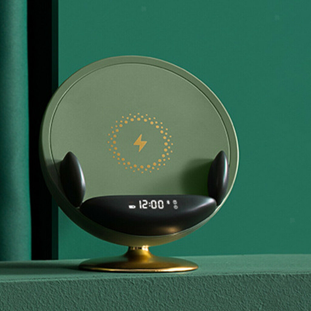 Alarm Clock Bluetooth Speaker Desktop Wireless Bedroom Charger Phone Bracket